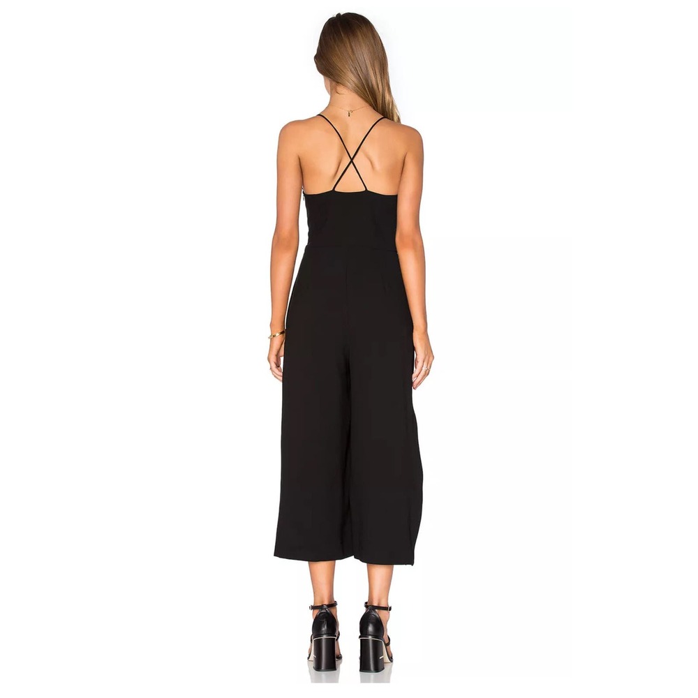 N Nicholas Black Keyhole Split Leg Jumpsuit Size 4 Criss-Cross Straps at Back - Picture 4 of 16